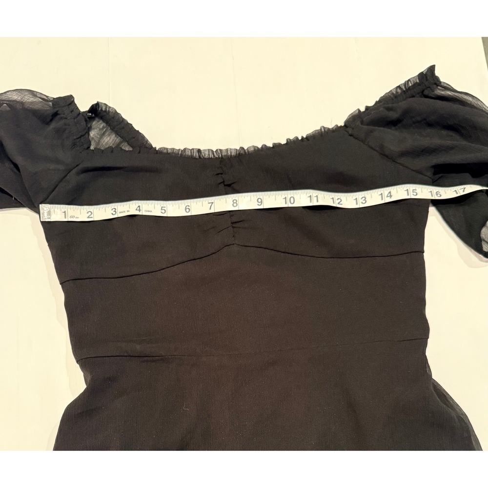 NWT Hollister Black Midi Dress M Slit Goth Whimsigoth Witchy Dark Academia - Picture 6 of 12